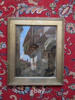Tableau Ancien Marcel FONTAYNE (1888-1948) Huile / Carton Village Montagne