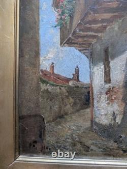 Tableau Ancien Marcel FONTAYNE (1888-1948) Huile / Carton Village Montagne