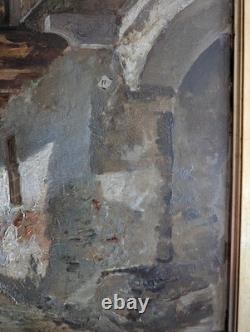 Tableau Ancien Marcel FONTAYNE (1888-1948) Huile / Carton Village Montagne