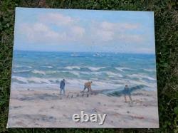 Tableau Ancien Marine Huile sur Toile Signée