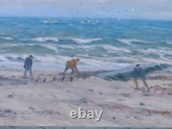 Tableau Ancien Marine Huile sur Toile Signée