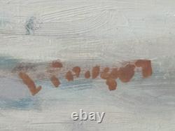 Tableau Ancien Marine Huile sur Toile Signée