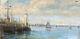 Tableau Ancien Marine Port Bateau Impressionniste signé Roux