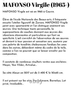 Tableau Ancien Marine Signé Mafonso Virgile- Voiliers Sous La Lune