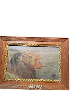 Tableau Ancien Marine avec phare