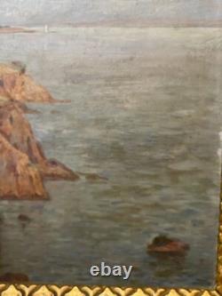 Tableau Ancien Marine avec phare