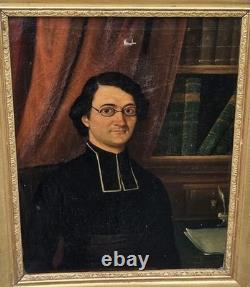 Tableau Ancien. Membre D'un Ordre Religieux Peinture huile sur toile