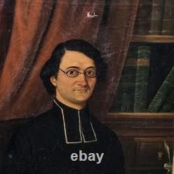 Tableau Ancien. Membre D'un Ordre Religieux Peinture huile sur toile