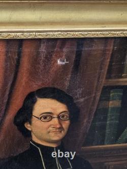 Tableau Ancien. Membre D'un Ordre Religieux Peinture huile sur toile