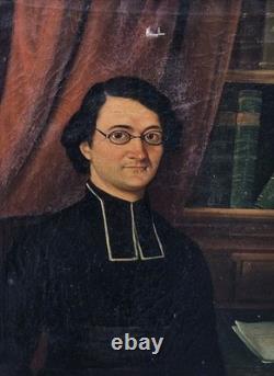 Tableau Ancien. Membre D'un Ordre Religieux Peinture huile sur toile