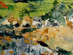 Tableau Ancien Mer Paysage Pins Signé A déchiffrer Sud Landes 1962