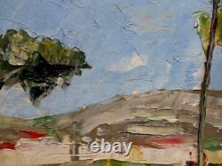 Tableau Ancien Mer Paysage Pins Signé A déchiffrer Sud Landes 1962