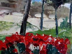 Tableau Ancien Mer Paysage Pins Signé A déchiffrer Sud Landes 1962