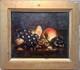 Tableau Ancien Nature Morte Pomme Poire Noix Raisins Huile Panneau 19 Ème Siècle
