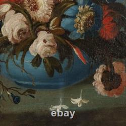 Tableau Ancien Nature Morte et Perroquet Huile sur Toile'800 Original