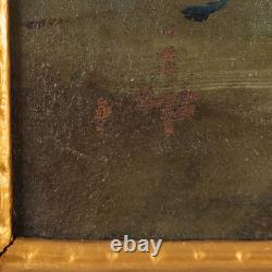Tableau Ancien Nature Morte et Perroquet Huile sur Toile'800 Original