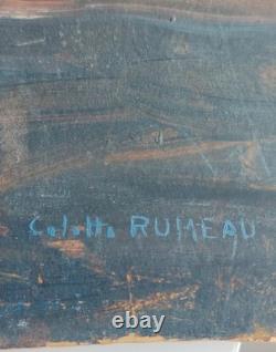 Tableau Ancien Nu Feminin Huile Ecole Francaise Signe Colette Rumeau Annees 1950