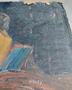 Tableau Ancien Nu Feminin Huile Ecole Francaise Signe Colette Rumeau Annees 1950