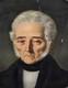 Tableau Ancien Ovale. Portrait Homme. Peinture huile sur toile Style XlXeme