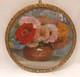 Tableau Ancien Pastel Bouquet Nature Morte Vase Médaillon