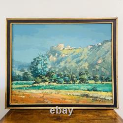 Tableau Ancien Patrick Turion Grand Paysage de Provence Huile sur Toile 100x81