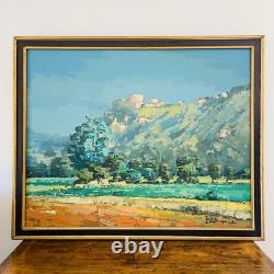 Tableau Ancien Patrick Turion Grand Paysage de Provence Huile sur Toile 100x81