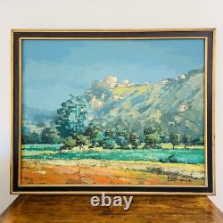Tableau Ancien Patrick Turion Grand Paysage de Provence Huile sur Toile 100x81