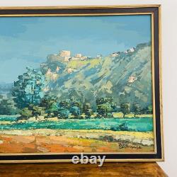Tableau Ancien Patrick Turion Grand Paysage de Provence Huile sur Toile 100x81