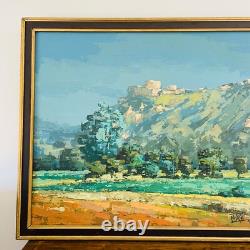 Tableau Ancien Patrick Turion Grand Paysage de Provence Huile sur Toile 100x81