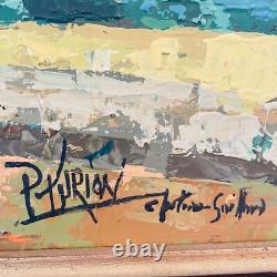Tableau Ancien Patrick Turion Grand Paysage de Provence Huile sur Toile 100x81
