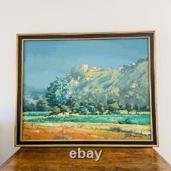 Tableau Ancien Patrick Turion Grand Paysage de Provence Huile sur Toile 100x81
