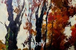 Tableau Ancien Paysage Automne Arbres Robert Falcucci 1900-198254 X 65 cms