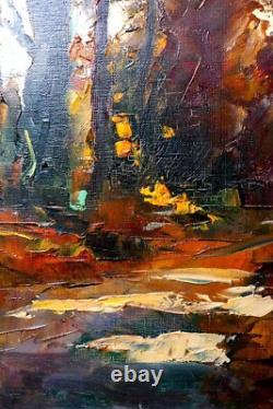 Tableau Ancien Paysage Automne Arbres Robert Falcucci 1900-198254 X 65 cms