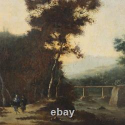 Tableau Ancien Paysage Huile sur Toile XVIIIe Siècle Original