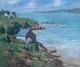 Tableau Ancien Paysage Marine Bretagne 65 x 54 J. Couturier XX&deg; proche Guillaumin