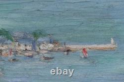 Tableau Ancien Paysage Marine Bretagne 65 x 54 J. Couturier XX° proche Guillaumin