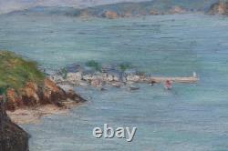 Tableau Ancien Paysage Marine Bretagne 65 x 54 J. Couturier XX° proche Guillaumin