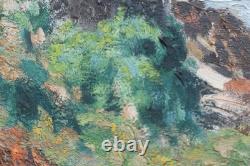 Tableau Ancien Paysage Marine Bretagne 65 x 54 J. Couturier XX° proche Guillaumin
