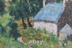 Tableau Ancien Paysage Marine Bretagne 65 x 54 J. Couturier XX° proche Guillaumin