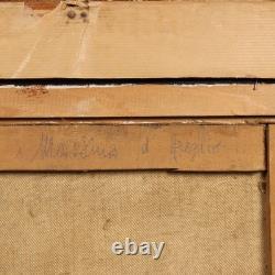 Tableau Ancien Paysage avec Grotte Huile sur Toile XIXe Siècle Original