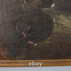 Tableau Ancien Paysage avec Rivière Huile sur Toile XIXe Siècle Original