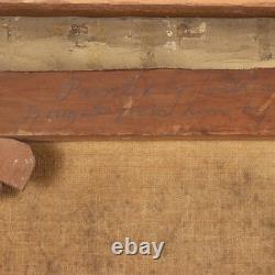 Tableau Ancien Paysage avec Rivière Huile sur Toile XIXe Siècle Original
