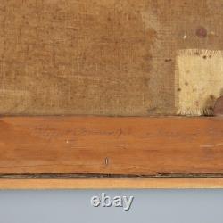 Tableau Ancien Paysage avec Rivière Huile sur Toile XIXe Siècle Original