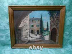 Tableau Ancien Peinture Huile Boi Ecole de Barbizon Village Provence Fortune Car