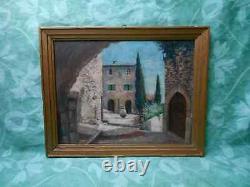 Tableau Ancien Peinture Huile Boi Ecole de Barbizon Village Provence Fortune Car