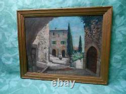 Tableau Ancien Peinture Huile Boi Ecole de Barbizon Village Provence Fortune Car