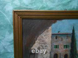 Tableau Ancien Peinture Huile Boi Ecole de Barbizon Village Provence Fortune Car