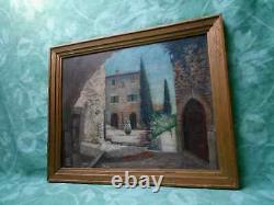 Tableau Ancien Peinture Huile Boi Ecole de Barbizon Village Provence Fortune Car