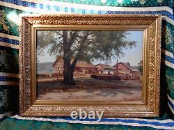 Tableau Ancien Peinture Huile Ecole de Barbizon Cadre Dore XIXeme No Harpignies