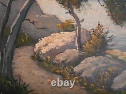 Tableau Ancien Peinture Huile Ecole de Barbizon Marine Bord de Mer Provence Car